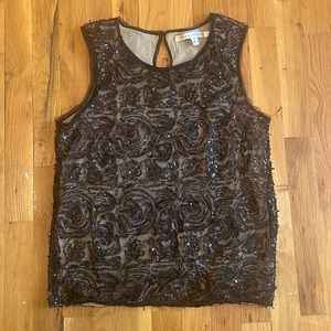 EUC Tull and sequin black sleeveless top!